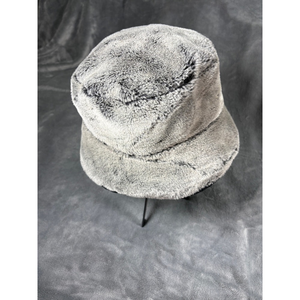 Unbranded Women Faux Fur Bucket Hat One Size Gray Soft Plush Winter Cap